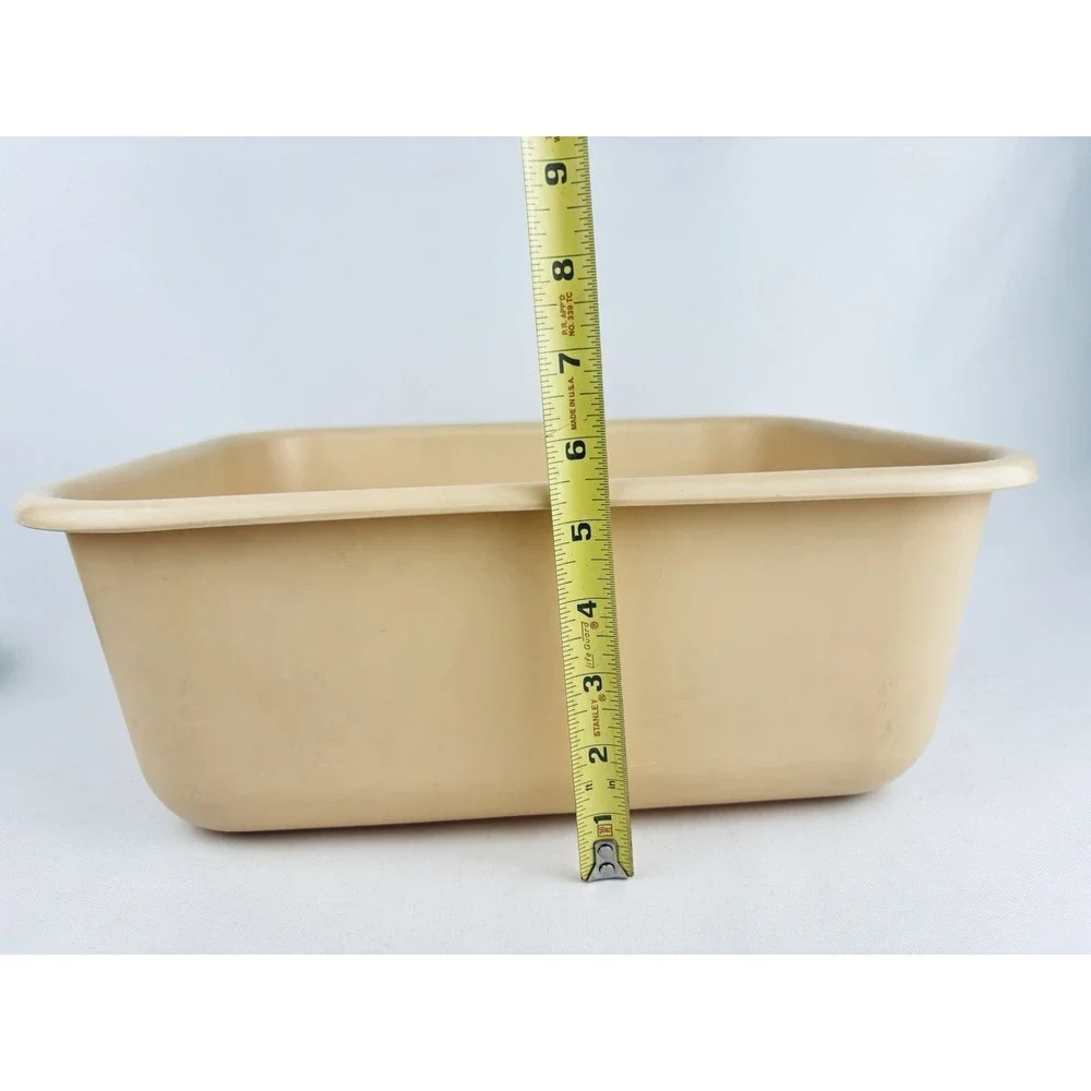 Vintage Rubbermaid Almond Plastic Dish Pan Container 2951 5 Beige Tan